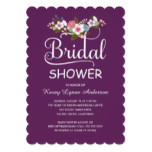 Rustic Floral Bouquet Bridal Shower - Purple Card
