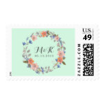 Rustic Floral Wreath Wedding Invitation Postage