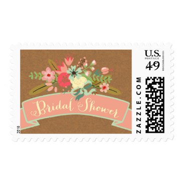 Rustic Flowers | Bridal Shower Postage Stamps