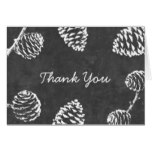 Rustic Forest Pine Cones Chalkboard Thank You Card