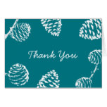 Rustic Forest Pine Cones Green Thank You Card