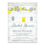 Rustic Gray Yellow Mason Jar Branch Bridal Shower Card