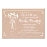 Rustic Mason Jar Bridal Wedding Shower Invitation