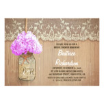 rustic mason jar purple hydrangea bridal shower card