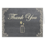 Rustic Mason Jar Thank you note cards