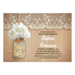 rustic mason jar white hydrangea bridal shower card