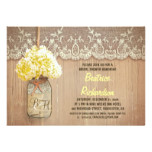 rustic mason jar yellow hydrangea bridal shower card