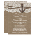 Rustic Nautical Anchor Beach Bridal Shower Card
