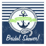 Rustic Navy Nautical Bridal Shower Invitation