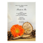 Rustic Orange Daisy Woodland Bridal Shower Card