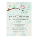 Rustic Red Bird Bridal Shower Invitations