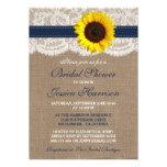 Rustic Sunflower, Burlap & Lace Bridal Shower Card