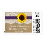 Rustic Sunflower, Burlap & Lace Bridal Shower Postage