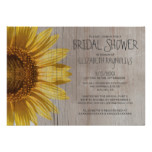 Rustic Sunflowers Bridal Shower Invitations