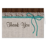 Rustic Turquoise Wedding Thank You Card