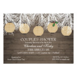 Rustic Winter Couples Shower Paper Lanterns Card