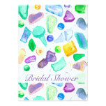 Sea Glass Watercolor Custom Bridal Shower Card