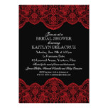 Sheer Red Lace Bridal Shower Card