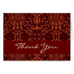 Sienna and Orange Vintage Damask Thank You V212f Card
