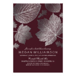 Silver and Burgundy Leaves Fall Bridal Shower Card