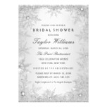 Silver Jewel Snowflake Bridal Shower Card