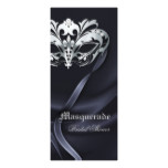 Silver Masquerade Black Bridal Shower Invitation