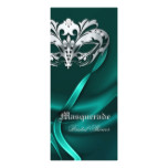 Silver Masquerade Teal Bridal Shower Invitation