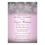 Silver Pink Jewel Snowflake Bridal Shower Invite