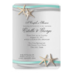 Silver Starfish and Ribbon Couple's Shower Card