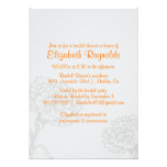 Simple Orange Bridal Shower Invitations
