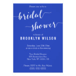 Simple Royal Blue White Bridal Shower Invitations