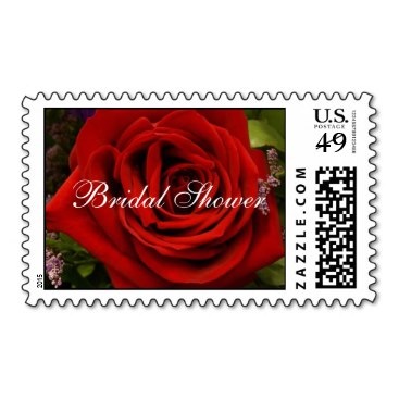 Single Red Rose - Bridal Shower Stamps