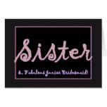 SISTER Thank You Junior Bridesmaid - Plaid Letters Card