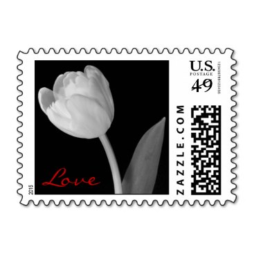 Small Black and white Tulip, Love Stamp