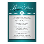 Snowflake Jewel Teal Bridal Shower Invitations