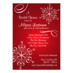 Snowflake Red Bridal Shower Card