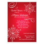 Snowflake Red Bridal Shower Card