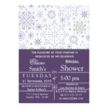 Snowflakes Purple Gray Winter Bridal shower Invite