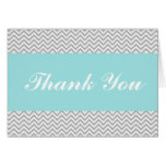 Soft Blue and Gray Chevron Thank You Card