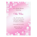 Soft Pink Snowflakes Bridal Shower Invitation