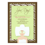 Spa Day Bridal Shower Invitation (green)