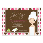 Spa Day Polka-dots Bridal Shower Invite (pink)
