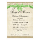 Spring Green Bow and Lace Bridal Shower Card