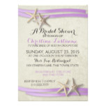 Starfish and Purple Ribbon Bridal Shower Card