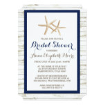 Starfish Whitewashed Wood Beach Bridal Shower Card