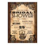 Steampunk Vintage Look Bridal Shower Tea Party Card