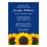 Sunflower Blue Damask Bridal Shower Card