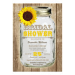 Sunflower Mason Jar Rustic Bridal Shower Card