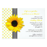 Sunflower Polka Dot Gingham Bridal Shower Invite