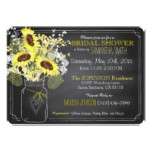 Sunflowers Mason Jar Chalkboard Bridal Shower Card